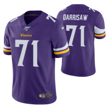 2021 NFL Draft Minnesota Vikings #71 Christian Darrisaw Purple Vapor Untouchable Limited Jersey