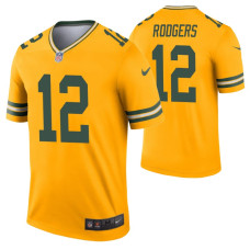 Men's Aaron Rodgers Green Bay Packers Jersey Gold Inverted Legend Edition