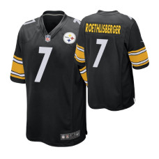Men's - Pittsburgh Steelers #7 Ben Roethlisberger Black Nike Game Jersey