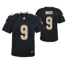 Youth - New Orleans Saints #9 Drew Brees Black Nike Team Color Game Jersey