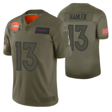 Broncos KJ Hamler 2019 Salute to Service #13 Olive Limited Jersey