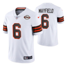 Baker Mayfield #6 Vapor Limited White 75th Anniversary Throwback Cleveland Browns Jersey