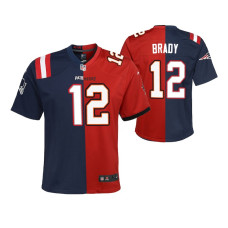 Tampa Bay Buccaneers Tom Brady #12 Navy Red Game Split Youth Jersey