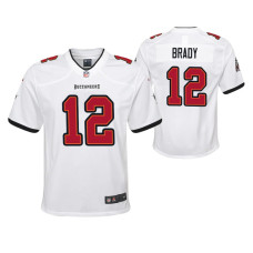 Tampa Bay Buccaneers Tom Brady #12 White Game Youth Jersey