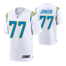 2022 NFL Draft Los Angeles Chargers #77 Zion Johnson White Game Jersey