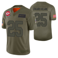 Chiefs Clyde Edwards-Helaire 2019 Salute to Service #25 Olive Limited Jersey