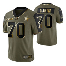 Dallas Cowboys 2021 Salute To Service Limited Zack Martin #70 Olive Gold Jersey