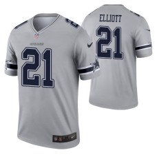 Men's Ezekiel Elliott Dallas Cowboys Jersey Gray Inverted Legend Edition
