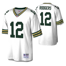 Men's Green Bay Packers Aaron Rodgers Legacy Replica White Throwback Jersey