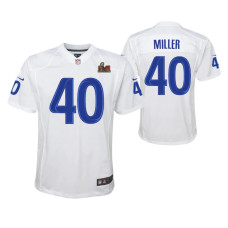 Youth Los Angeles Rams Von Miller Super Bowl LVI #40 White Jersey Game