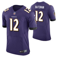 Baltimore Ravens #12 Rashod Bateman 2021 NFL Draft Purple Vapor Elite Jersey