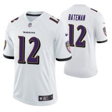 Baltimore Ravens #12 Rashod Bateman 2021 NFL Draft White Vapor Limited Jersey