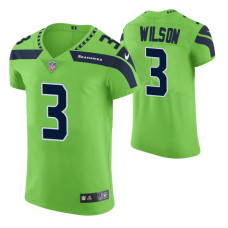 Seattle Seahawks Russell Wilson #3 Neon Green Vapor Elite Jersey