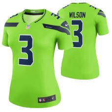 Women's Russell Wilson Seattle Seahawks Neon Green Color Rush Legend Jersey