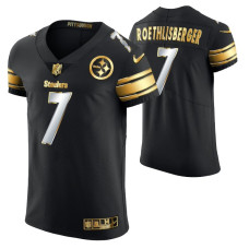 Pittsburgh Steelers Ben Roethlisberger #7 Golden Edition Black Elite Jersey