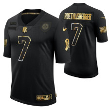 Men's Pittsburgh Steelers No. 7 Ben Roethlisberger Golden Limited Black Jersey