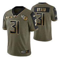Tennessee Titans #31 Kevin Byard Olive Gold 2021 Salute To Service Limited Jersey
