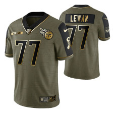 Tennessee Titans #77 Taylor Lewan Olive Gold 2021 Salute To Service Limited Jersey