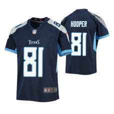 Tennessee Titans Austin Hooper #81 Navy Game Youth Jersey