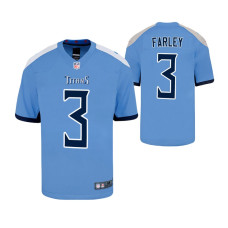 Tennessee Titans Caleb Farley #3 Light Blue Game Youth Jersey