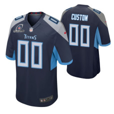 Tennessee Titans Custom #00 2021 NFL Playoffs Patch Navy Game Jersey