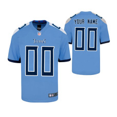 Tennessee Titans Custom #00 Light Blue Game Youth Jersey