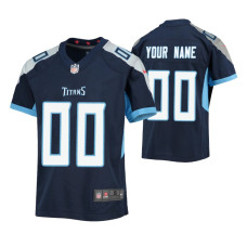 Tennessee Titans Custom #00 Navy Game Youth Jersey
