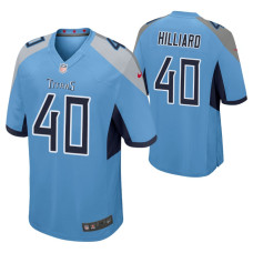 Tennessee Titans #40 Dontrell Hilliard Light Blue Game Jersey