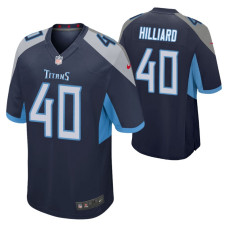 Tennessee Titans #40 Dontrell Hilliard Navy Game Jersey