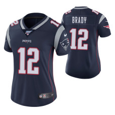 New England Patriots Tom Brady Navy NFL 100 Vapor Limited Women's Jersey